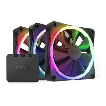 NZXT F120 RGB 120mm ARGB -kotelotuuletin, kolmen pakkaus - musta