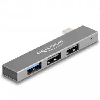 DeLOCK 3 portin ohut USB-keskitin USB Type-C 10 Gbps 2 x USB 2.0