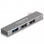 DeLOCK 3 portin ohut USB-keskitin USB Type-C 10 Gbps 2 x USB 2.0