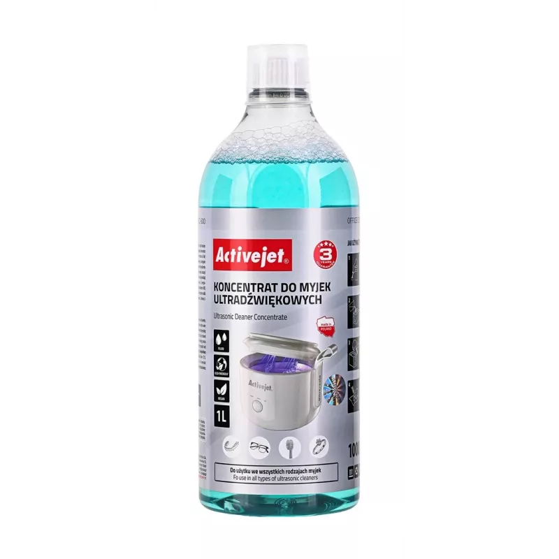 Puhdistuskonsentraatti UV-ultraäänipuhdistimelle ActiveJet AOC-600, 1 L suihkepullo