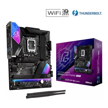 Emolevy ASRock Z890 Lightning WiFi — Intel Z890, LGA1851, ATX, 4× DDR5, Wi‑Fi 7, 2.5Gb LAN, Thunderbolt 4