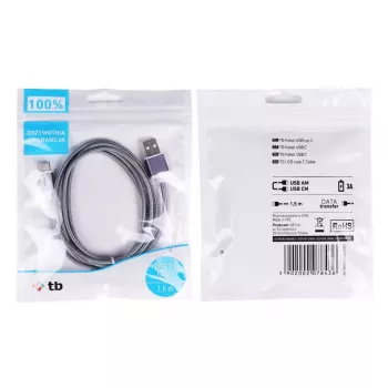 TB USB - USB-C-kaapeli 1,5 harmaa (AKTBXKUCSBA150S)