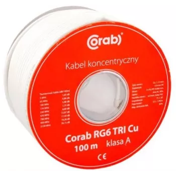 KOAKSIAALIKAAPELI RG6 TRI Cu CORAB (100 m kela) luokka A