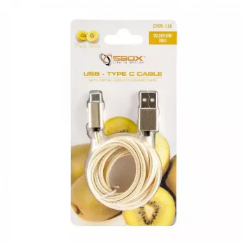 USB-kaapeli SBOX USB-TYPEC-15G 1,5m USB A USB C kulta