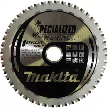 Makita Efficut - pyörösahanterä - metallille, ruostumattomalle teräkselle, teräkselle - 150 mm - 48 hammasta - Makita DCS553RTJ