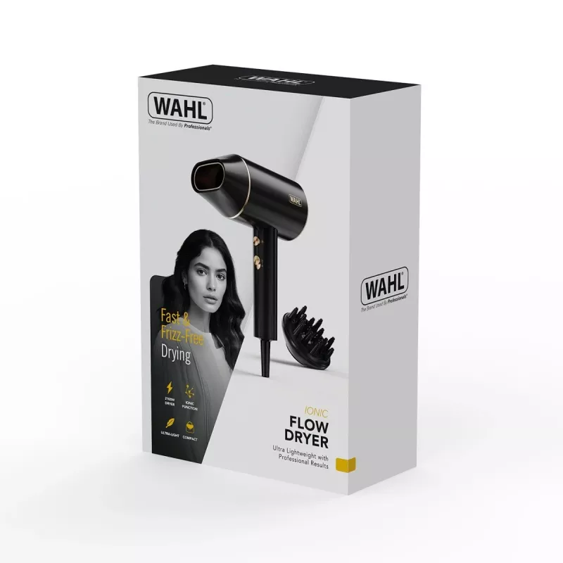 Wahl Ionic Flow hiustenkuivaaja 2100 W musta, kulta