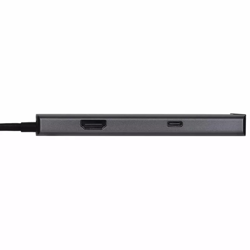 Unitek H1112F aktiivinen USB-C-hubi, 6 porttia, 5 Gbps, HDMI 4K@30Hz, RJ-45, 2x USB-A, 2x USB-C, PD 100 W, alumiini, harmaa