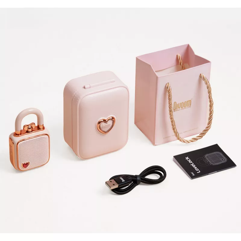 Kannettava mono-kaiutin Divoom LoveLock pinkki