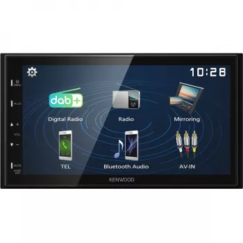 Kenwood Electronics DMX129DAB. Tuotteen väri: musta, DIN-koko: 2 DIN, lähtöteho: 64 W. Audion D/A-muunnin: 24bit, tuetut ääniformaatit: