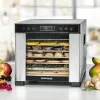 Rommelsbacher DA 650 ruokakuivuri 600 W, 7 tasoa, 35–75 °C, ajastin 99 h, ruostumaton teräs/musta
