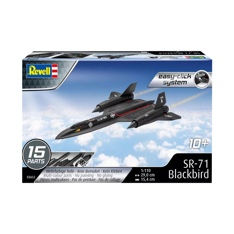 Revell 1/110 mittakaava Lockheed SR-71 Blackbird Easy Click rakennussarja
