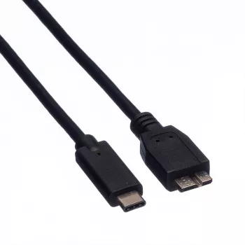 ROLINE - USB-kaapeli - USB Type-C (M) - Micro-USB Type-B (M) - 50 cm - musta (11.02.9005)