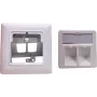 Rasiaosa Helos Keystone 2-porttinen puhtaanvalkoinen Keystone-moduuleille