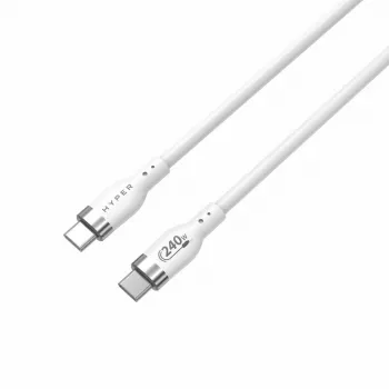 HYPER HyperJuice 240W silikoni USB-C - USB-C-kaapeli (0,9 m/1 m) - valkoinen