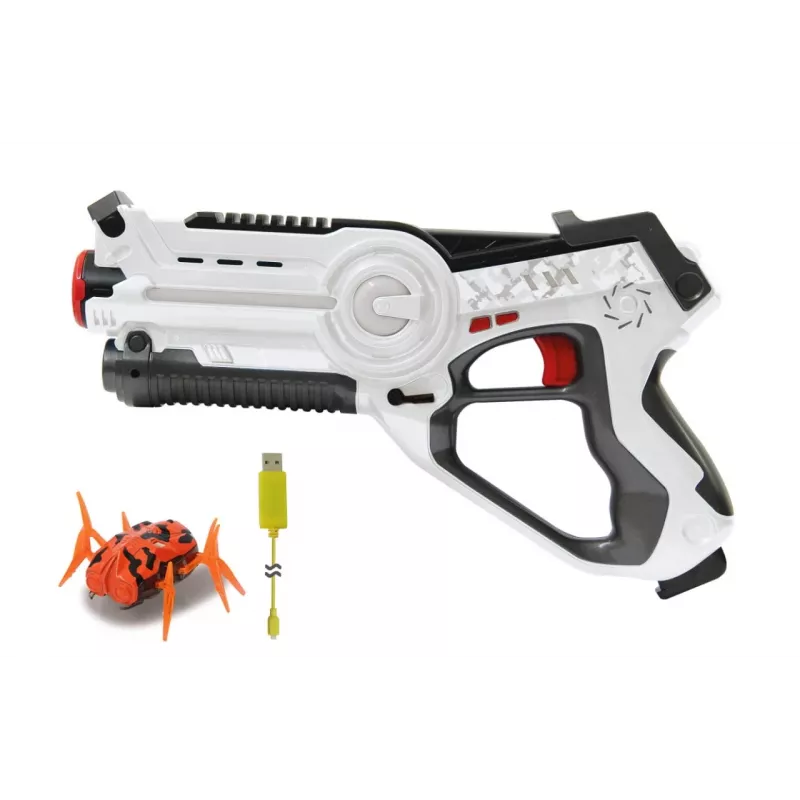 Jamara 410065 Impulse Laser Bug Hunt Set, lelulaseraase kohteella, valkoinen/oranssi