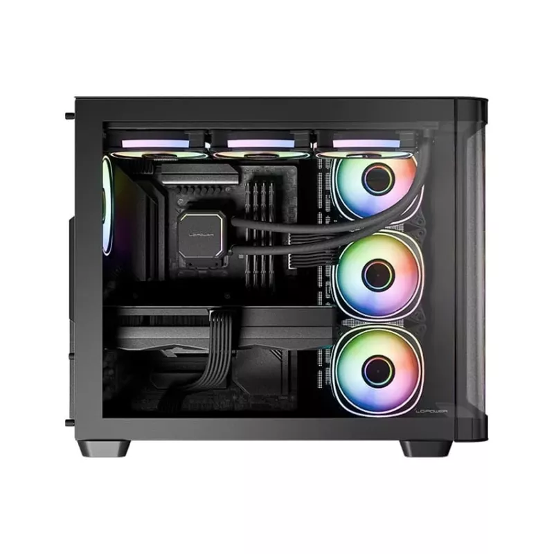 Tietokonekotelo LC-Power LC-8001B-ON Midi Tower musta