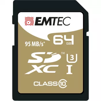 EMTEC Speedin - flash-muistikortti - 64 GB - UHS Class 3 / Class10 - SDXC UHS-I (ECMSD64GXC10SP)