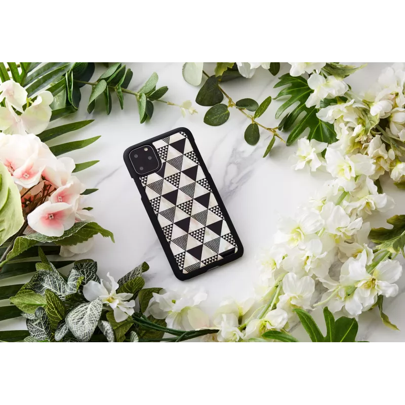 Älypuhelinkotelo iKins iPhone 11 Pro Max, musta pyramididesign, suojaava kova kuori