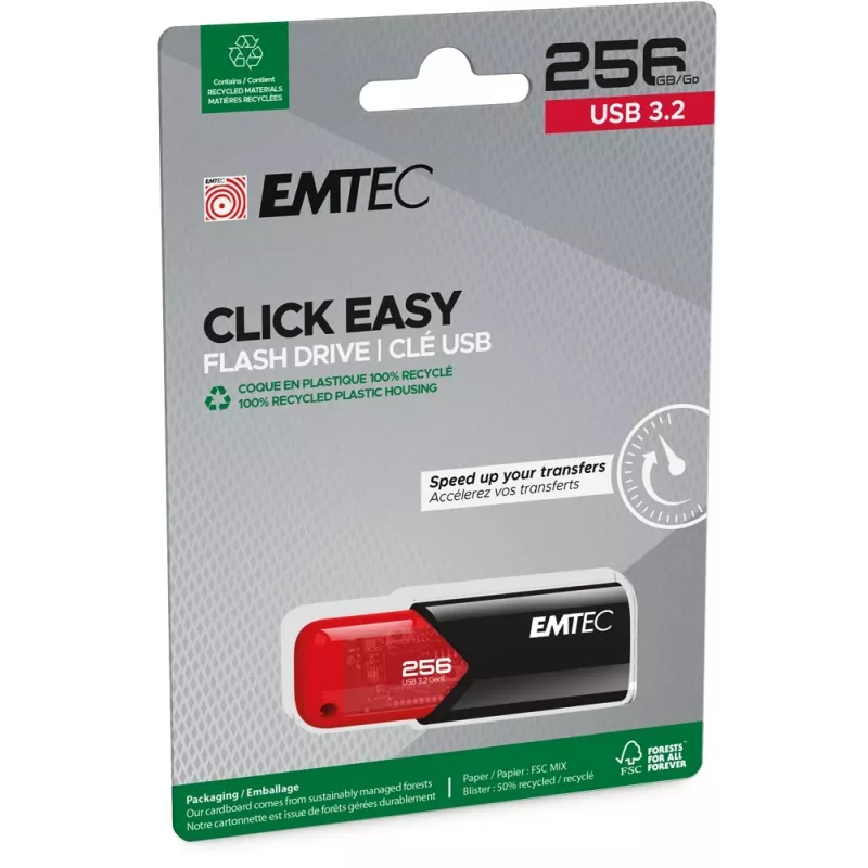 USB-muistitikku Emtec 256 GB USB Type-A 3.2 Gen 1 Click Easy