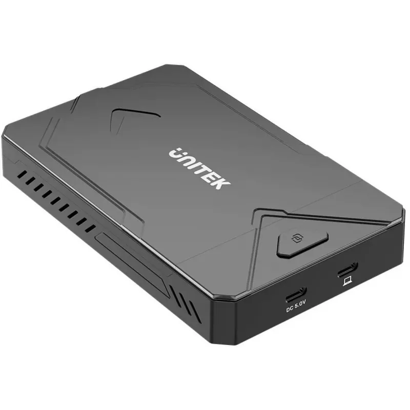 Ulkoinen tallennuskotelo Unitek S1229CBK01 M.2 NVMe- ja SATA-SSD-asemille, musta