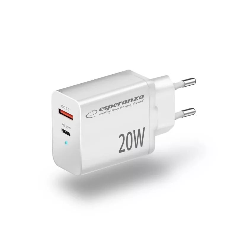 Esperanza EZC105W verkkolaturi 20W valkoinen