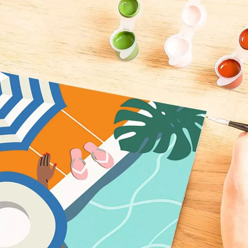 Maalaa numeroilla -sarja Ravensburger CreArt – Pool Time (maalaussarja, malli 25523)