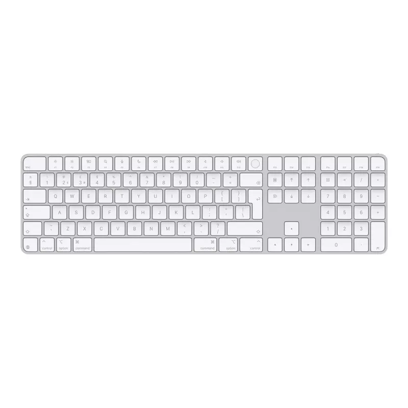 Apple Magic Keyboard Touch ID:llä ja numeronäppäimistöllä, UK English, valkoinen (MXK73B/A)