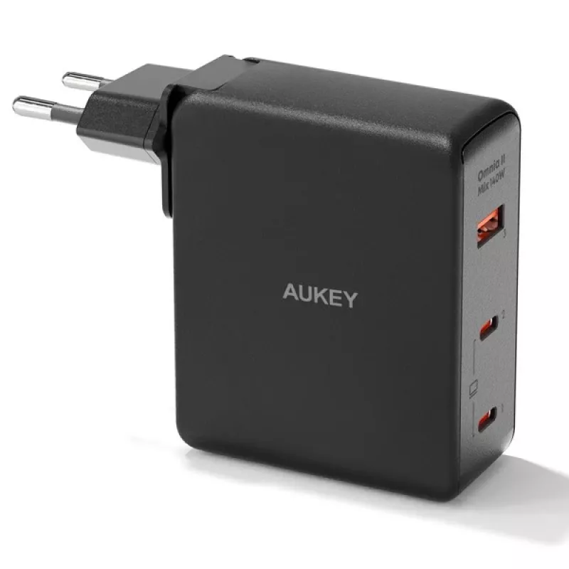 Seinäverkkovirtalaturi Aukey PA-B7O, 3×USB, GaN-teknologia