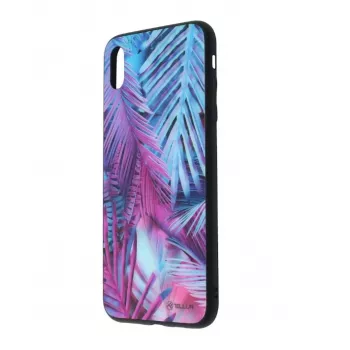 Lasinen suojakotelo Tellur iPhone XS Max:lle painetulla palmukuviolla