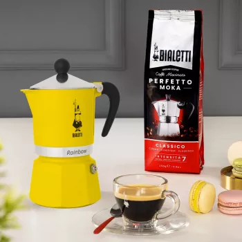 Mokkapannu Bialetti Rainbow musta keltainen