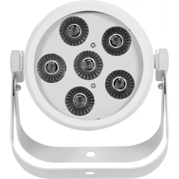 LED-PAR-valonheitin EUROLITE Silent Par 6 QCL Floor RGBW 6x4W — kompakti lattia-PAR RGBW-LEDeillä