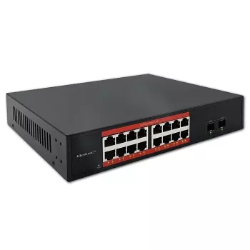 Verkkokytkin QOLTEC 52364 — Gigabit Ethernet PoE 16xRJ45, 2xSFP