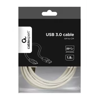 Gembird CCP-USB3-AMCM-6-W USB-kaapeli USB 3.2 Gen 1 (3.1 Gen 1) 1,8 m USB-A USB-C valkoinen