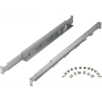 Telinekiskosarja PowerWalker 10120531 — hopea, leveys 550 mm, korkeus 140 mm, syvyys 70 mm, tukee telineen syvyyttä 78–120 cm, paino 3,1 kg