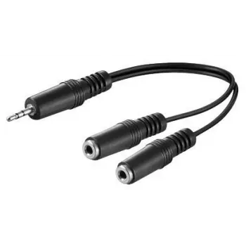 Microconnect AUDLL02 audiokaapeli 0,2 m 3,5 mm 2 x 3,5 mm musta