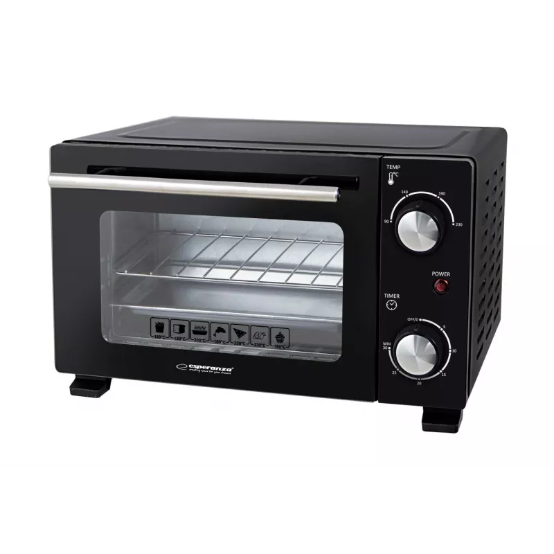 Esperanza EKO007N Calzone minipaistinuuni, 10 l, 800 W, musta