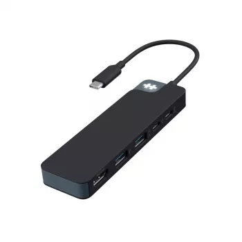USB-C-keskitin HYPER HD4101BKGL – 5-porttinen (USB-C, USB 3.2 Gen1 Type-A, HDMI 4K), 5 000 Mbit/s, musta