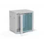 Seinäasennettava 19 tuuman kaappi Alantec 12U 600x450 mm, yksittäinen lasiovi, irrotettavat täydelliset taka- ja sivuseinät, lukittava, 4 asennuskiskoa, harmaa, litteä pakkaus