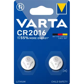 VARTA Electronics -paristo CR2016 litium 90 mAh 3V 2 kpl (06016101402)