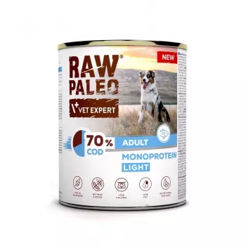 VetExpert Raw Paleo Cod Light Monoprotein turska märkäruoka koirille 800 g