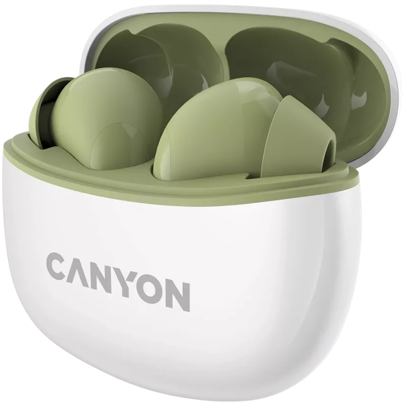 CANYON In-Ear-kuulokkeet TWS-5, vihreä Bluetooth 5.3, kosketusohjaus, lataustulo: USB-C