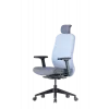 Up Up Athene ergonominen toimistotuoli musta, harmaa + sininen kangas