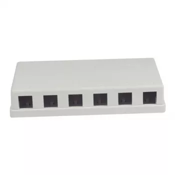 Synergy21 Keystone, moduulikannatin, patch-paneeli 6x TP-moduulille, pinta-asennus, valkoinen (ABS)