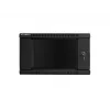 Lanberg WF01-6406-10B 19 tuuman seinäkiinnitteinen laitekaappi, 6U, 600x450x368 mm, lasiovi, 60 kg, musta