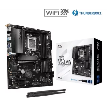 Emolevy ASRock Z890 Pro-A WiFi — Intel Z890, LGA 1851, ATX, DDR5, 4x DIMM, 256GB, Wi-Fi 6E, 2.5Gb LAN