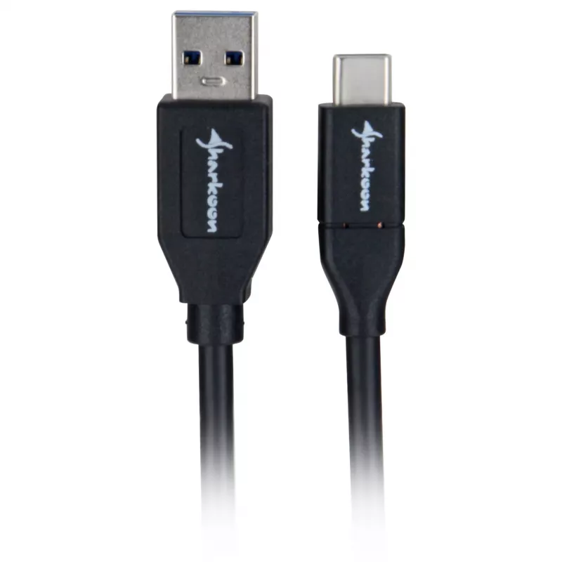 USB-3.2-Gen-2-kaapeli, USB-A-uros > USB-C-uros (musta, 0,5 metriä)