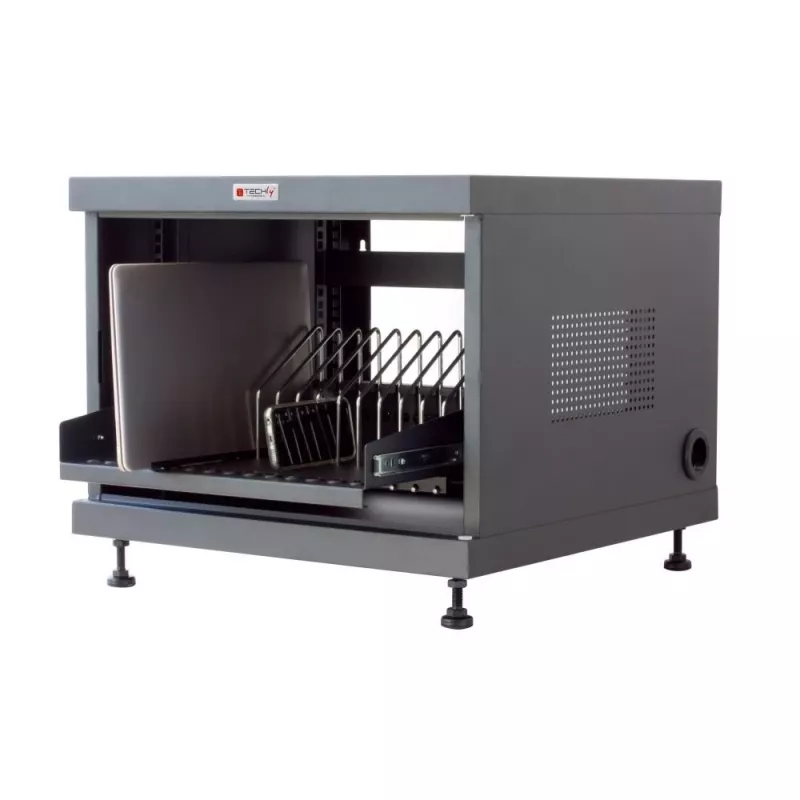 Telinehylly TECHLY 367652 kaapelinhallinta 3M-teippikiinnityksellä, teräs, 550×550×410 mm, musta