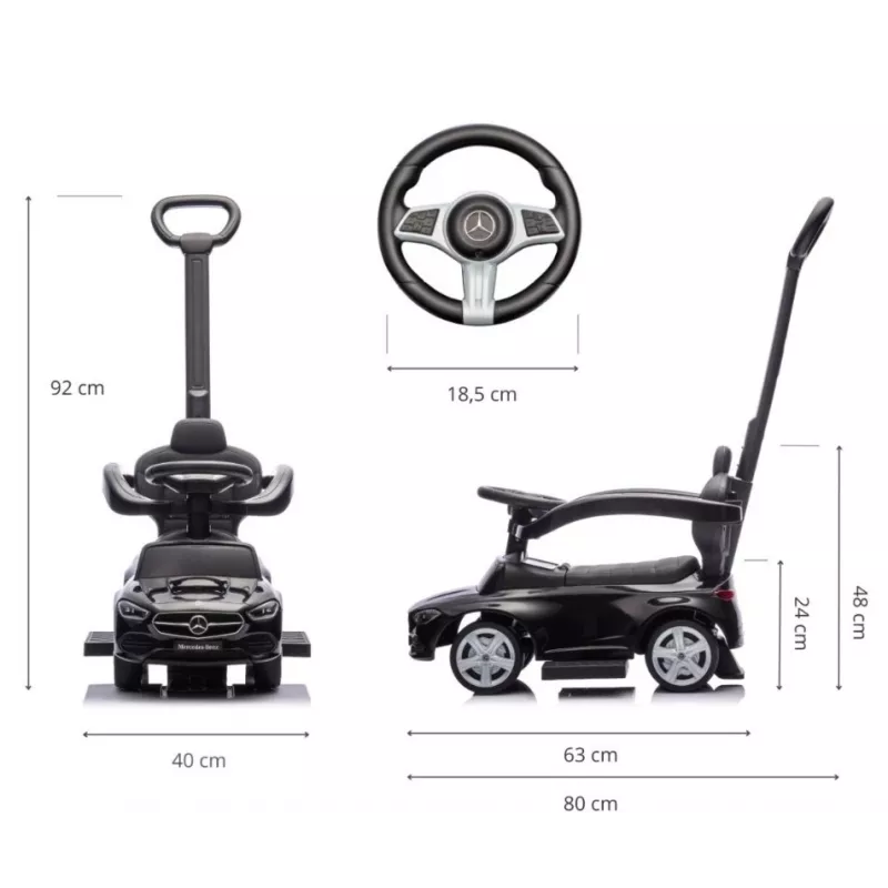 Liukumisauto milly mally Mercedes C-Klasse musta, malli 6107