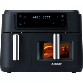 Dual kiertoilmakypsennin HF 9500 DUO (musta, 2 400 wattia, 2 koria 6 L + 3,5 L)