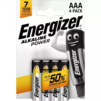 ENERGIZER BATTERY ALKALINE POWER AAA LR03 4 KPL